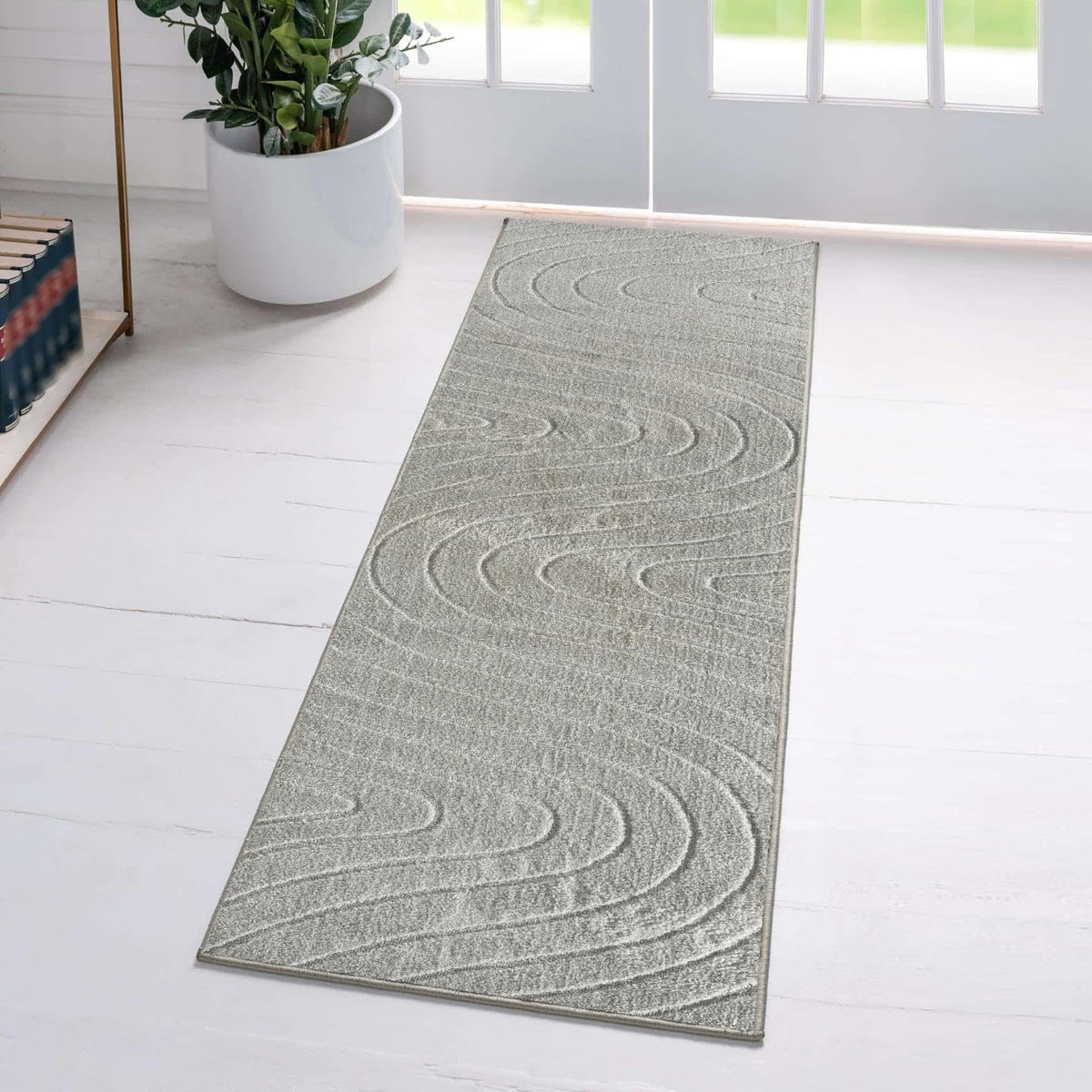 LUXE WEAVERS Modern Geometric Wave Cream 6x9 Area Rug