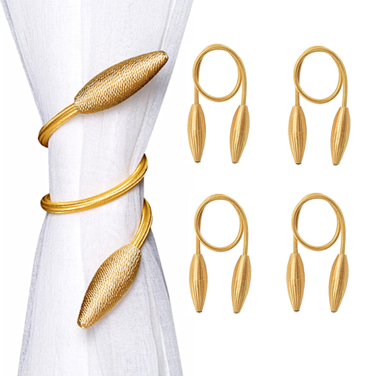 Gold Curtain Holdbacks Decorative Curtain Tiebacks, Set of 2