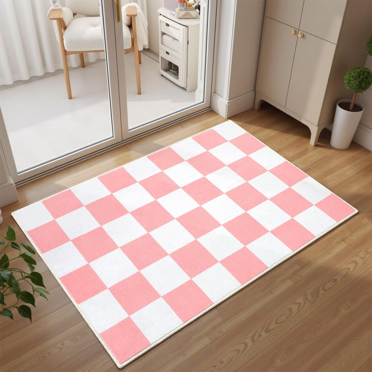 Terrug Multicolored Geometric Checkered Rug for Living Room, 5x7 Area Rugs