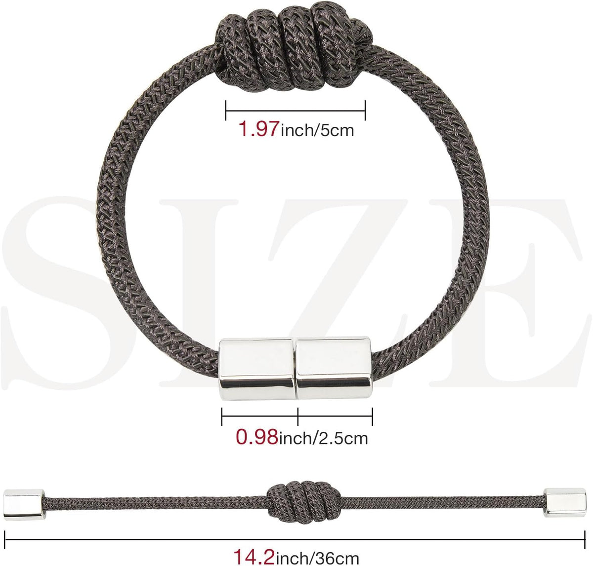 NICEEC 2 Pack Mini Magnetic Curtain Tiebacks Modern Simple Style Drape Tie Backs Elegant Hand Weave Rope Knot Decorative Curtain Holdbacks for Home & Office Window Drapery (Dark Grey)