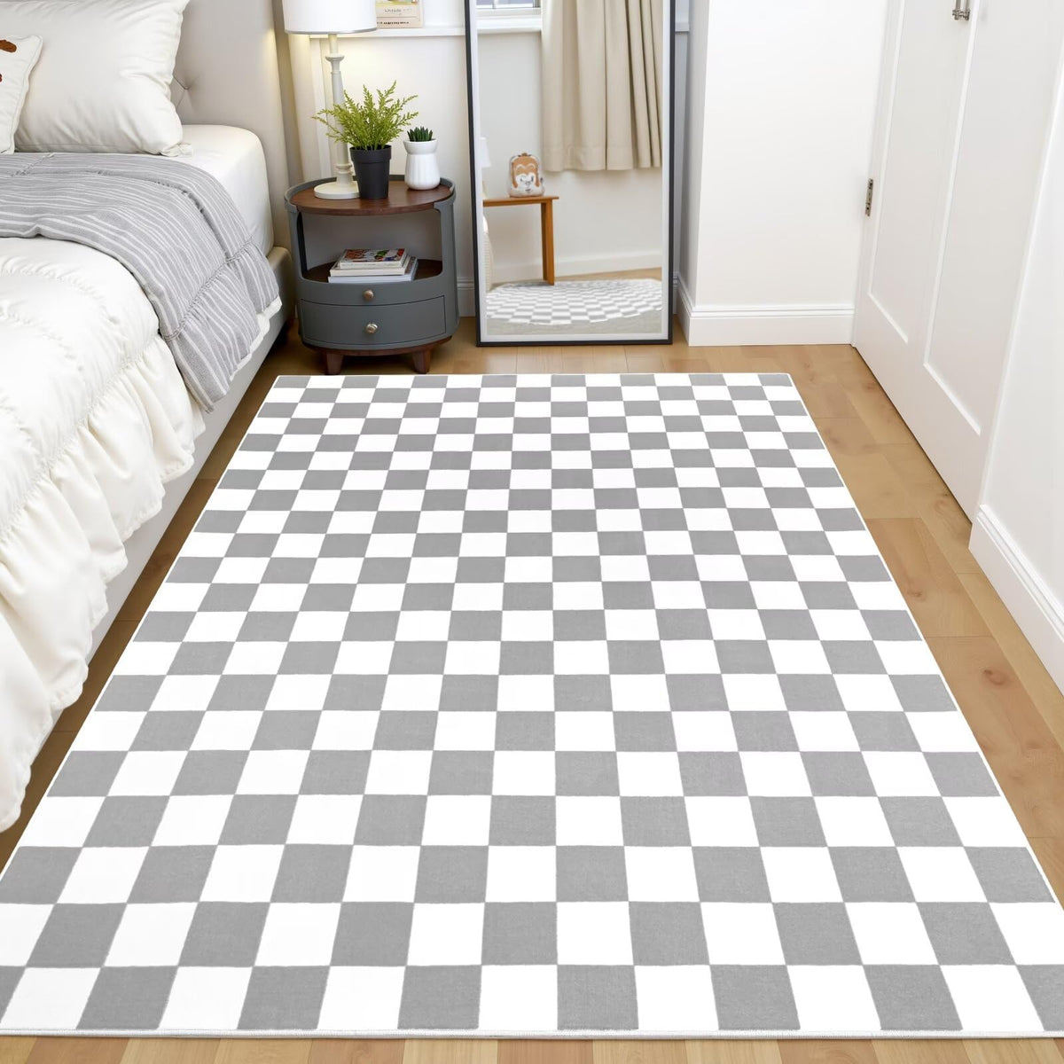 Terrug Multicolored Geometric Checkered Rug for Living Room, 5x7 Area Rugs