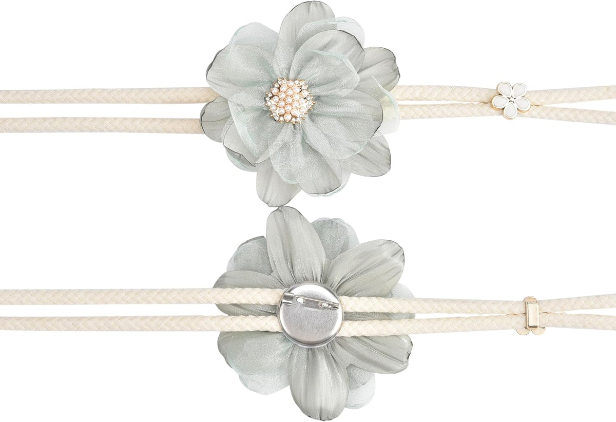 SUQ I OME Lotus Flower Curtain Tiebacks Holdbacks, Green