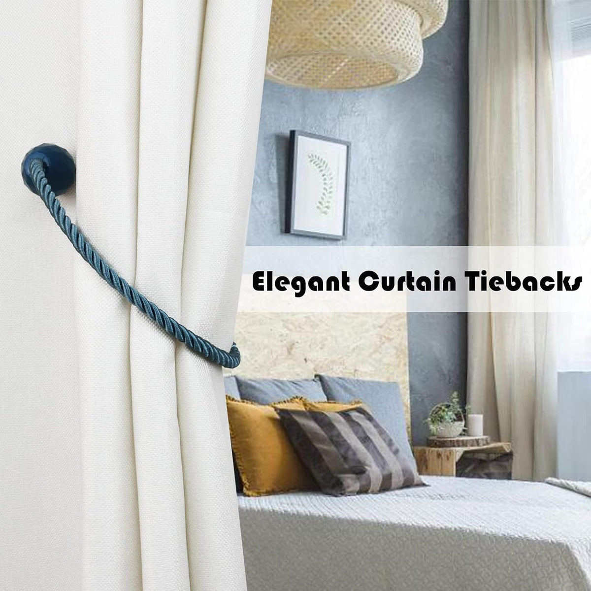 Strong Magnetic Curtain Tiebacks Decorative Rope Tie Backs Holdbacks Porlau