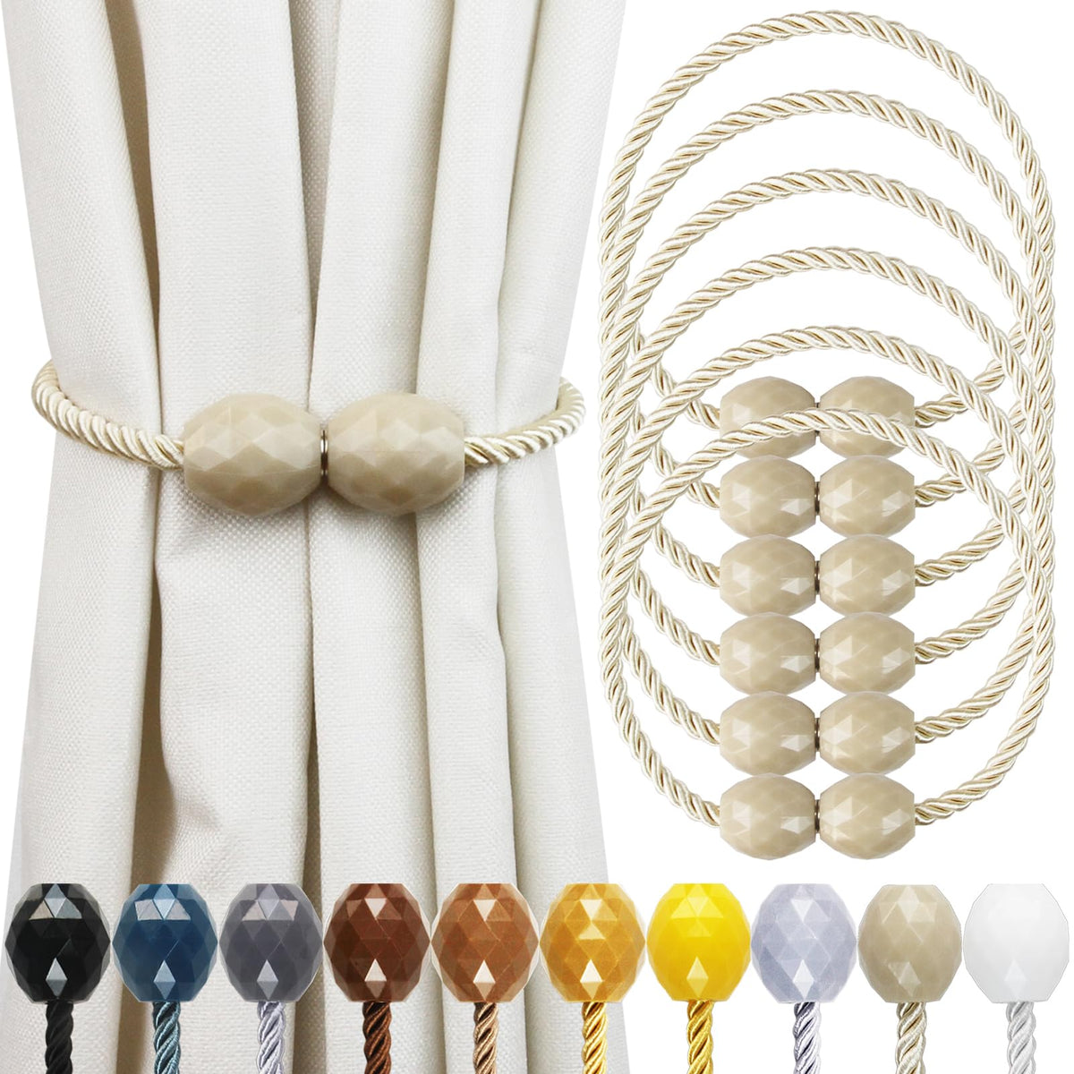 Strong Magnetic Curtain Tiebacks Decorative Rope Tie Backs Holdbacks Porlau