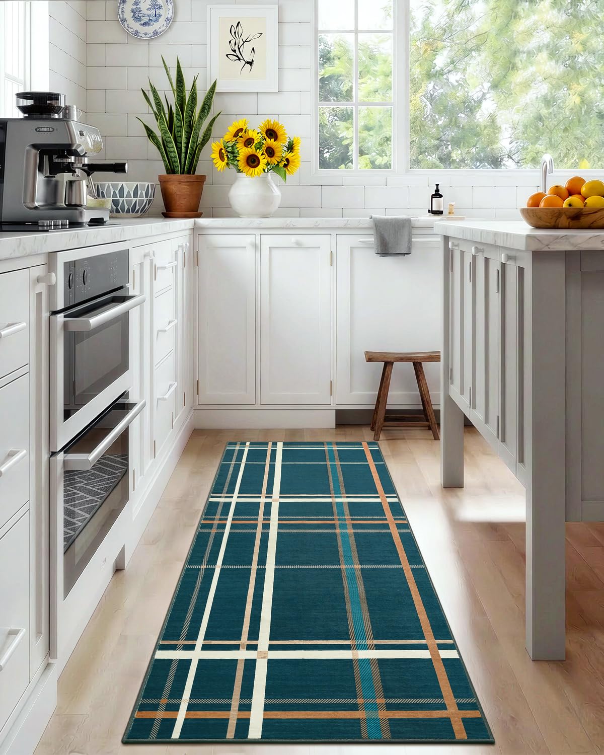 Terrug Multicolored Geometric Checkered Rug for Living Room, 5x7 Area Rugs