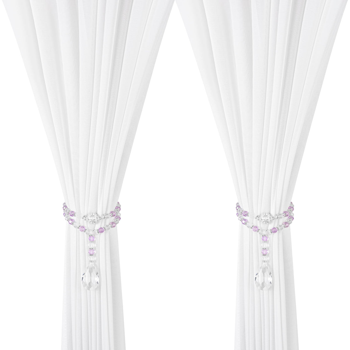 SUQ I OME Luxury Crystal Beaded Magnetic Curtain Tieback, Crystal