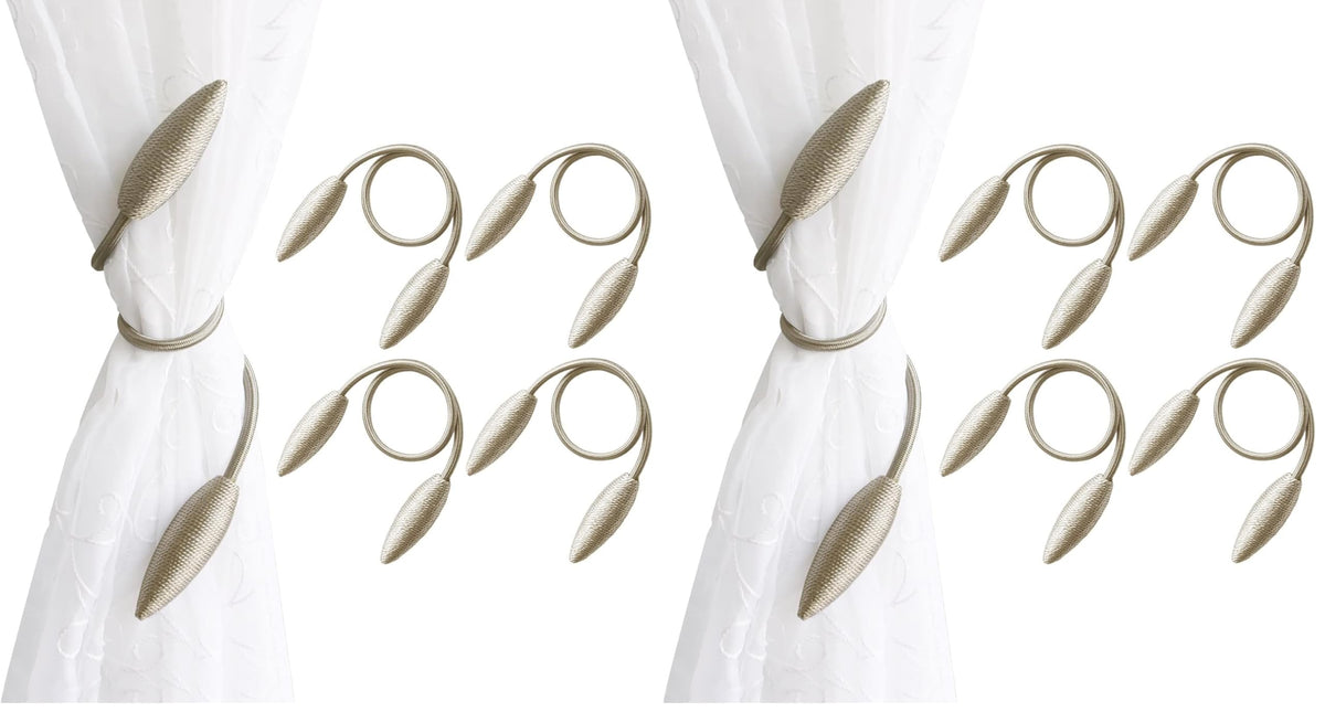 Valea Home 2 Pieces Curtain Tiebacks Clips Creative Window Drape Twist Tie Backs European Style Custom Made Curtain Holders Decorative Draperies Holdbacks, Black