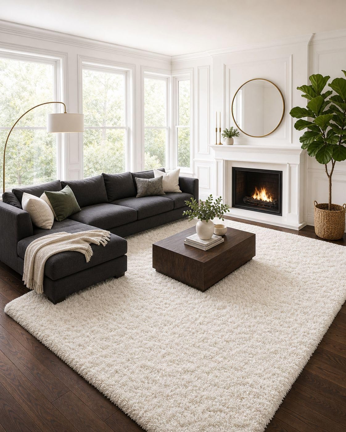 Ophanie Leopard Rugs for Bedroom Living Room, Cheetah Print Rug Fluffy Shag Large Fuzzy Plush Soft Throw,Large Shaggy Floor Faux Animal Throw 4x6 Carpets,Decor Aesthetic with Over 99 pcs Pile fibers