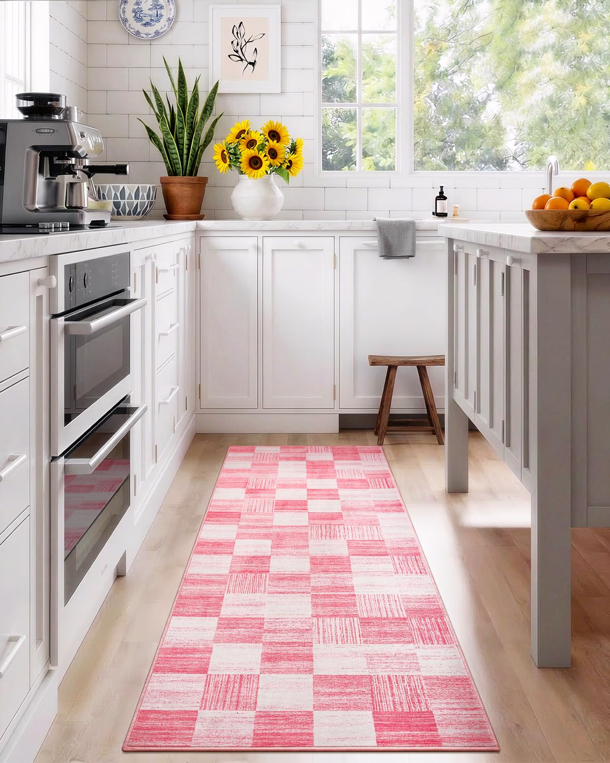 Terrug Multicolored Geometric Checkered Rug for Living Room, 5x7 Area Rugs