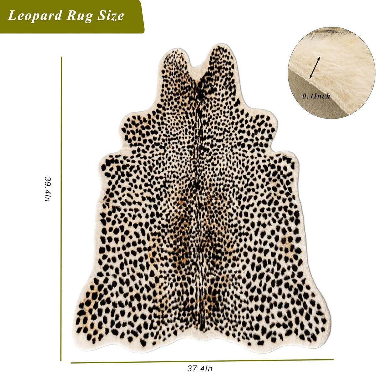 Seek4comfortable Leopard Print Rug Faux Cowhide Cheetah Skin Rug Home Decor