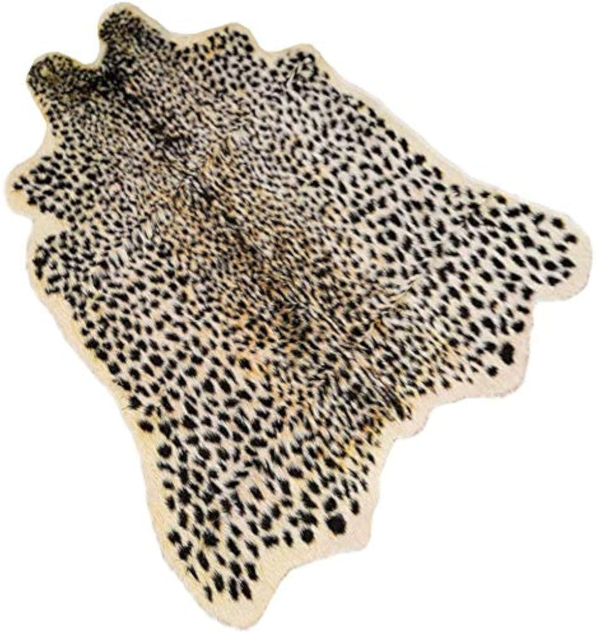 Leopard Area Rug Animals Printed Hide Mats Faux Fur Cowhide Skin Carpet for Home Office, Living Room, Bedroom, 5.2ft x 6.5ft (160 x 200cm)