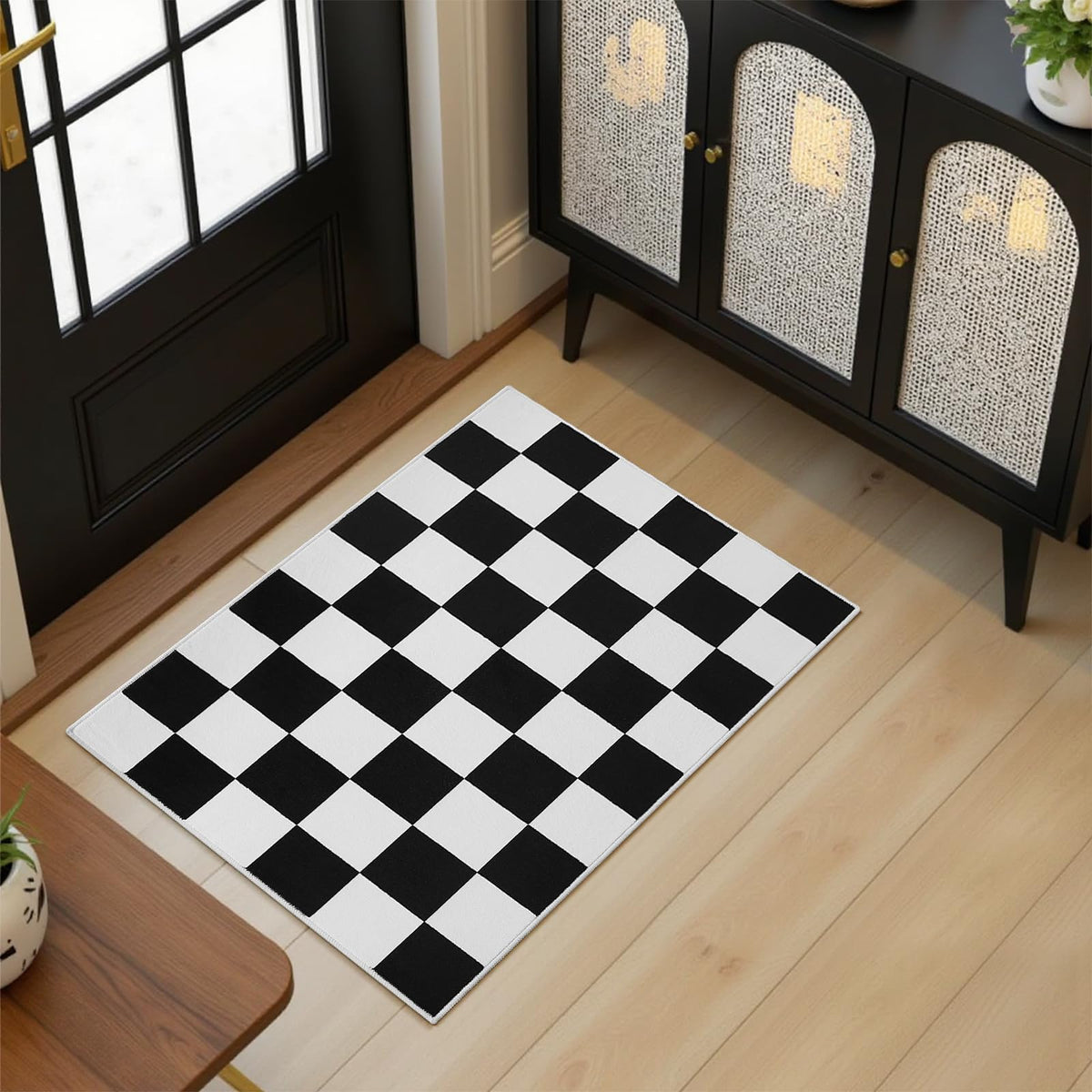 Terrug Multicolored Geometric Checkered Rug for Living Room, 5x7 Area Rugs