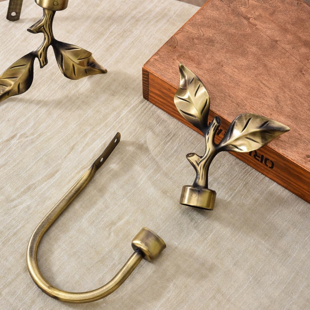 SUQ I OME Leaf Shaped Curtain Holdbacks, Bronze, 1 Pair