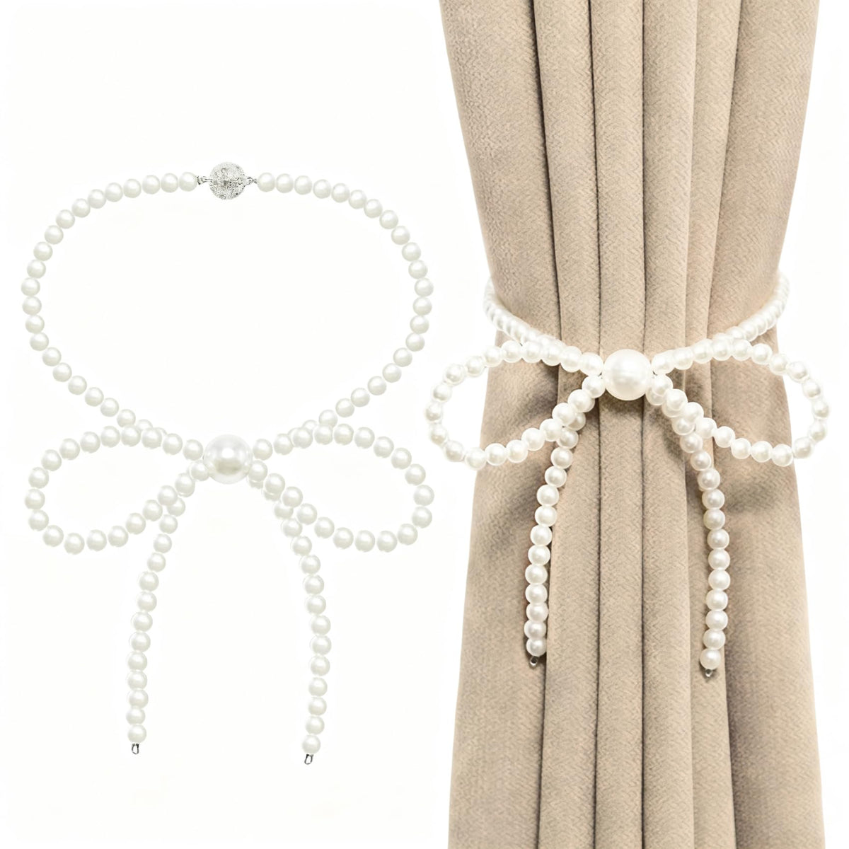 Butterfly Curtain Tiebacks 4 Pack, Gold Metal Curtain Holdbacks, Decorative Boho Curtain Tie Backs for Drapes, Self-Closing Window Curtain Holders for Home Office Cafe Balcony (Silver)