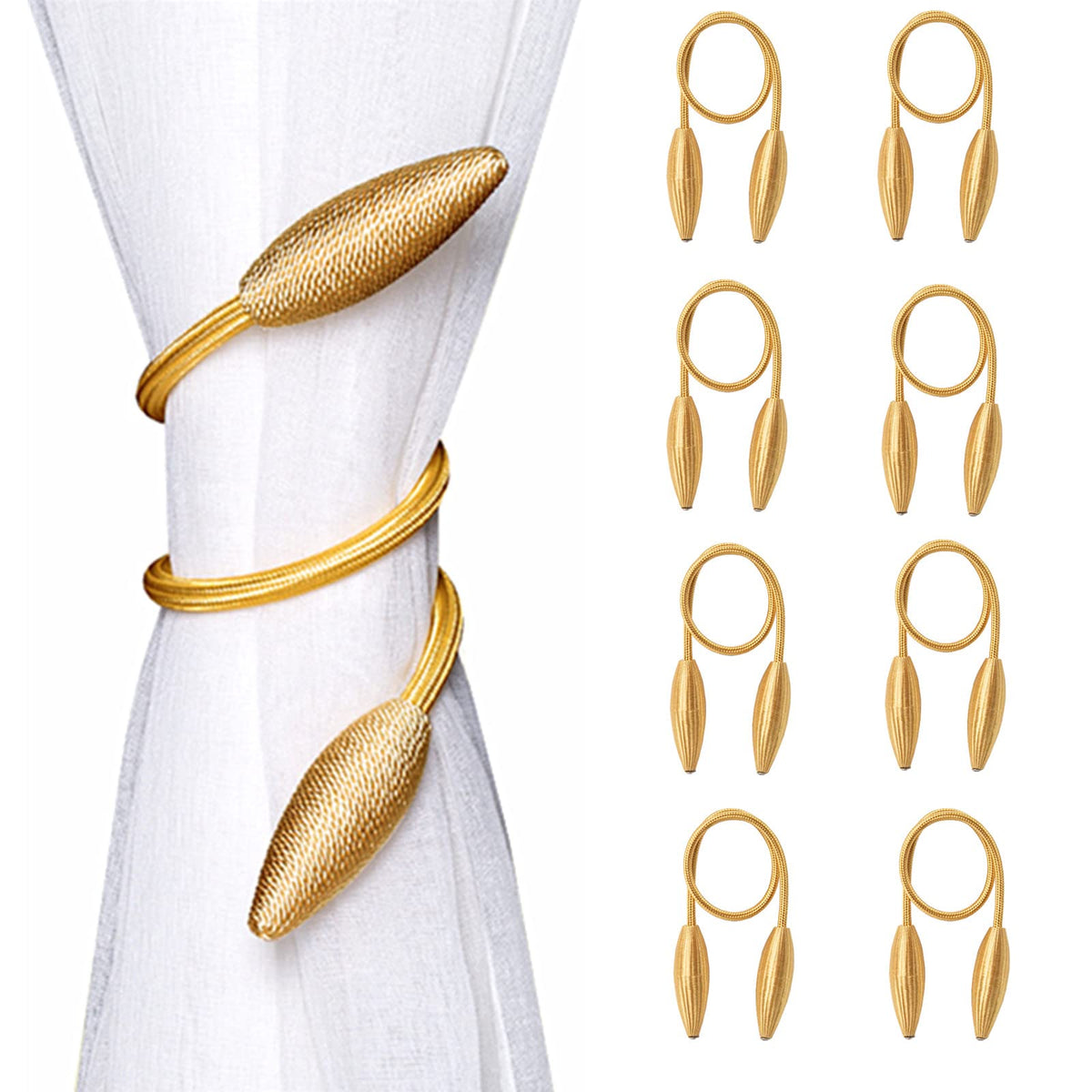 Gold Curtain Holdbacks Decorative Curtain Tiebacks, Set of 2