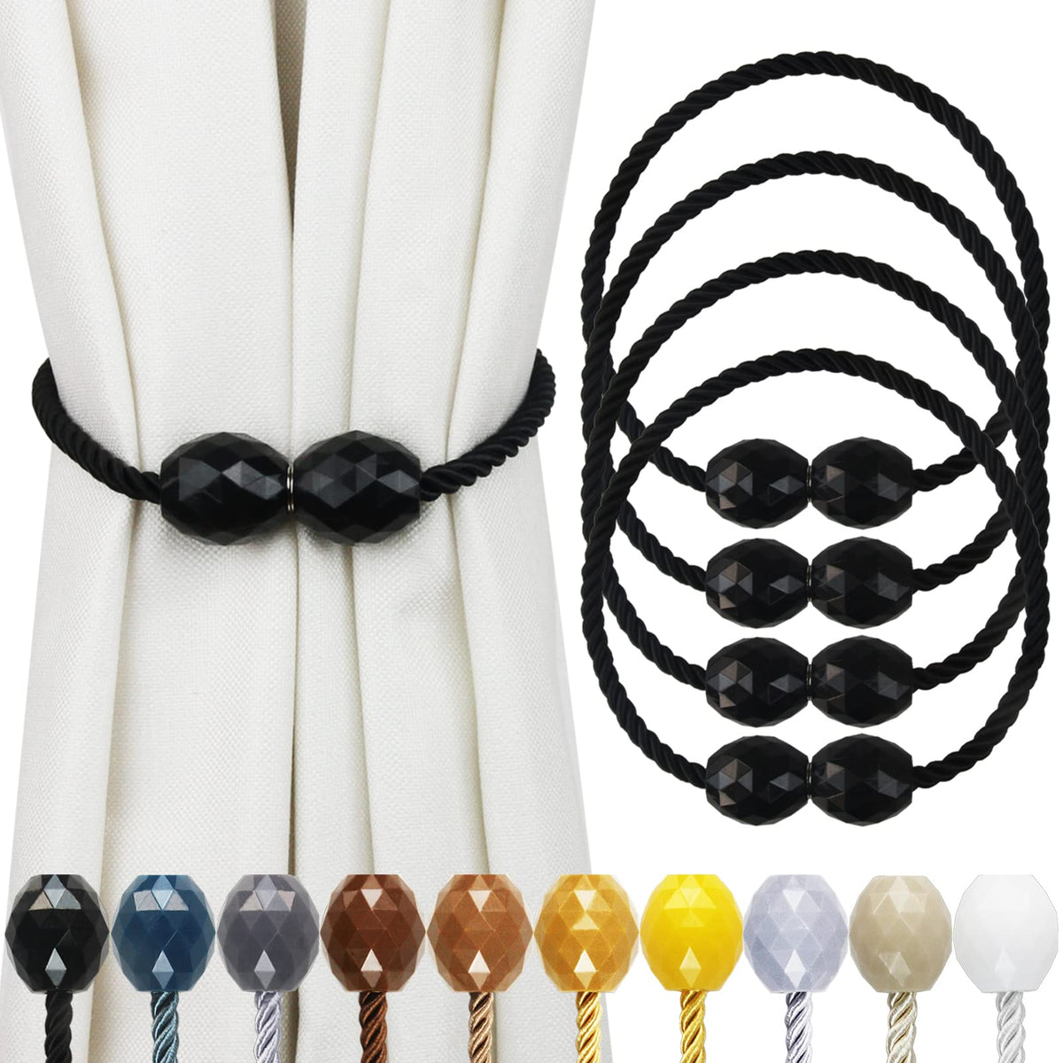 Strong Magnetic Curtain Tiebacks Decorative Rope Tie Backs Holdbacks Porlau