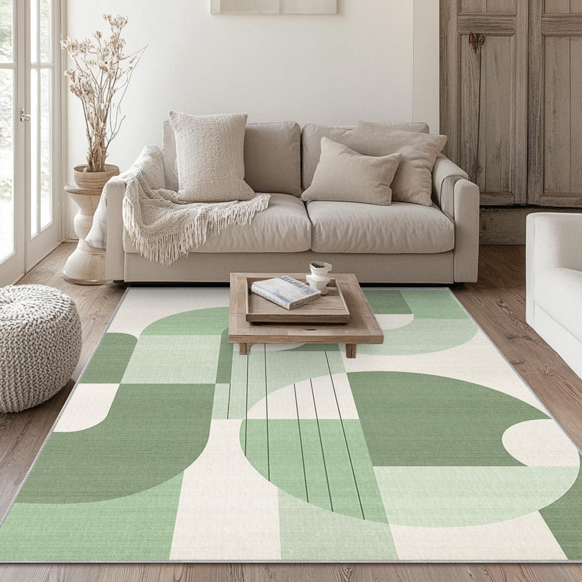 5x7 Area Rug Colorful Boho Geometric Carpet Modern Abstract Large Rug for Living Room Bedroom Machine Washable Non-Slip Rug for Dining Room Kids Playroom Office