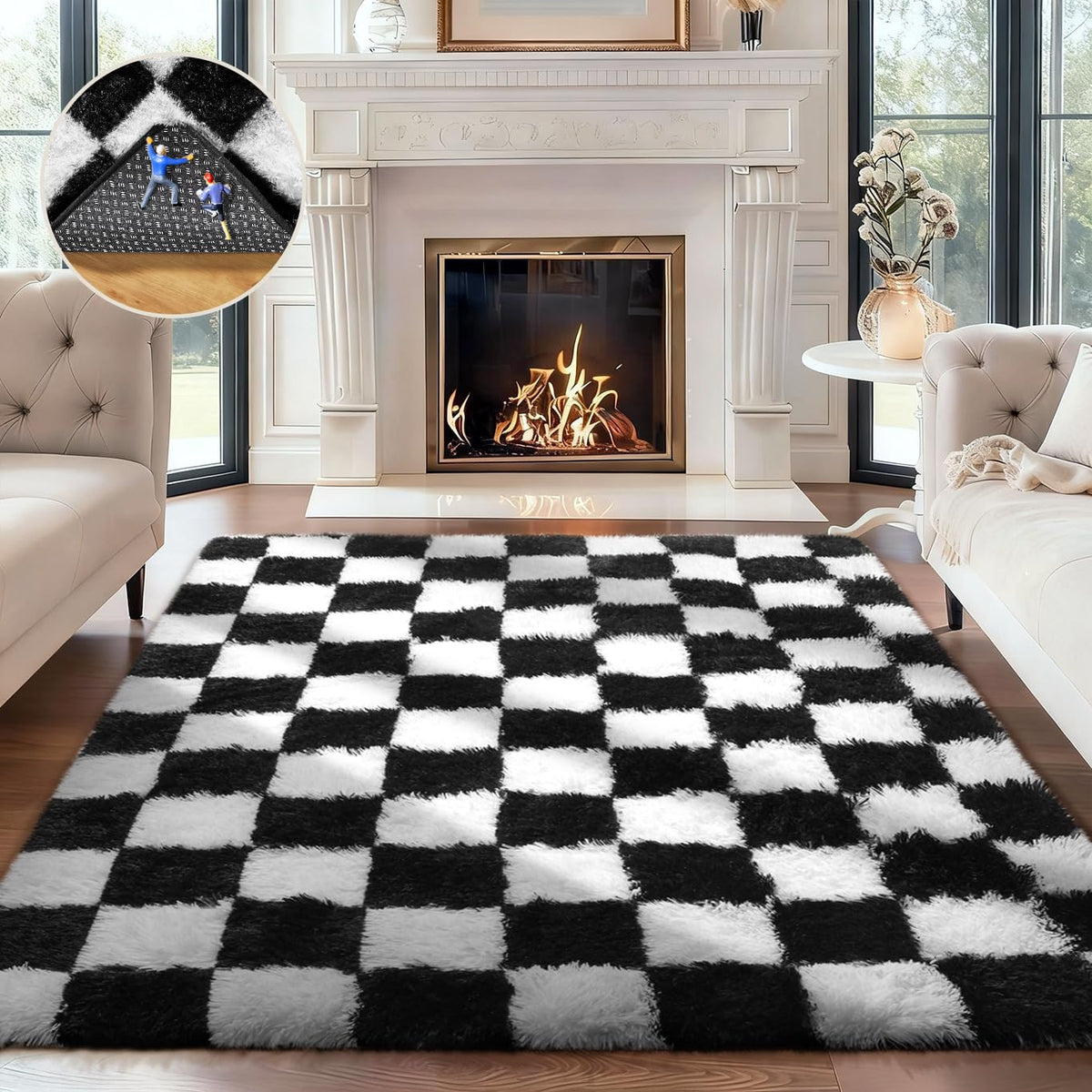 Ophanie Leopard Rugs for Bedroom Living Room, Cheetah Print Rug Fluffy Shag Large Fuzzy Plush Soft Throw,Large Shaggy Floor Faux Animal Throw 4x6 Carpets,Decor Aesthetic with Over 99 pcs Pile fibers
