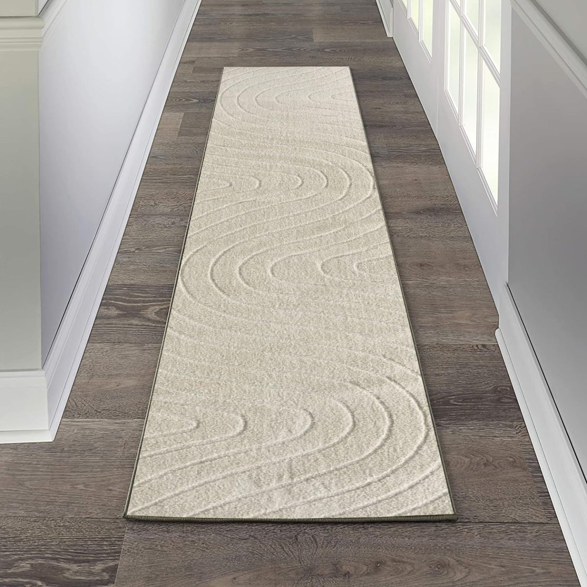 LUXE WEAVERS Modern Geometric Wave Cream 6x9 Area Rug