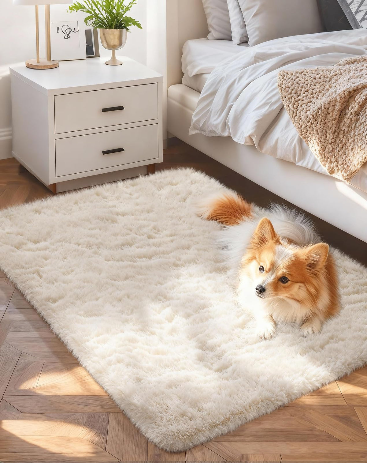 Ophanie Leopard Rugs for Bedroom Living Room, Cheetah Print Rug Fluffy Shag Large Fuzzy Plush Soft Throw,Large Shaggy Floor Faux Animal Throw 4x6 Carpets,Decor Aesthetic with Over 99 pcs Pile fibers