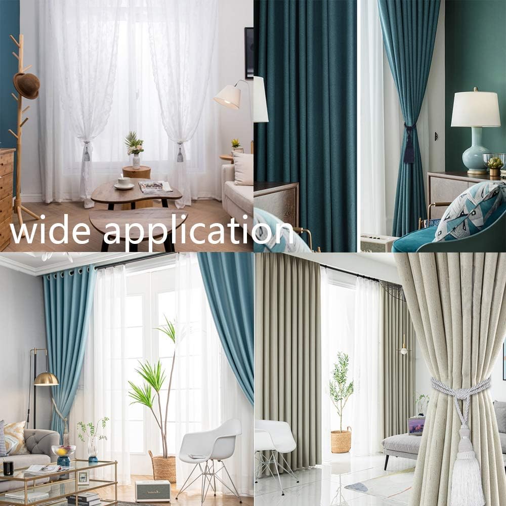 BEL AVENIR 2 Pack Curtain Tiebacks Tassel Drapery Tie-Backs Rope Holdbacks