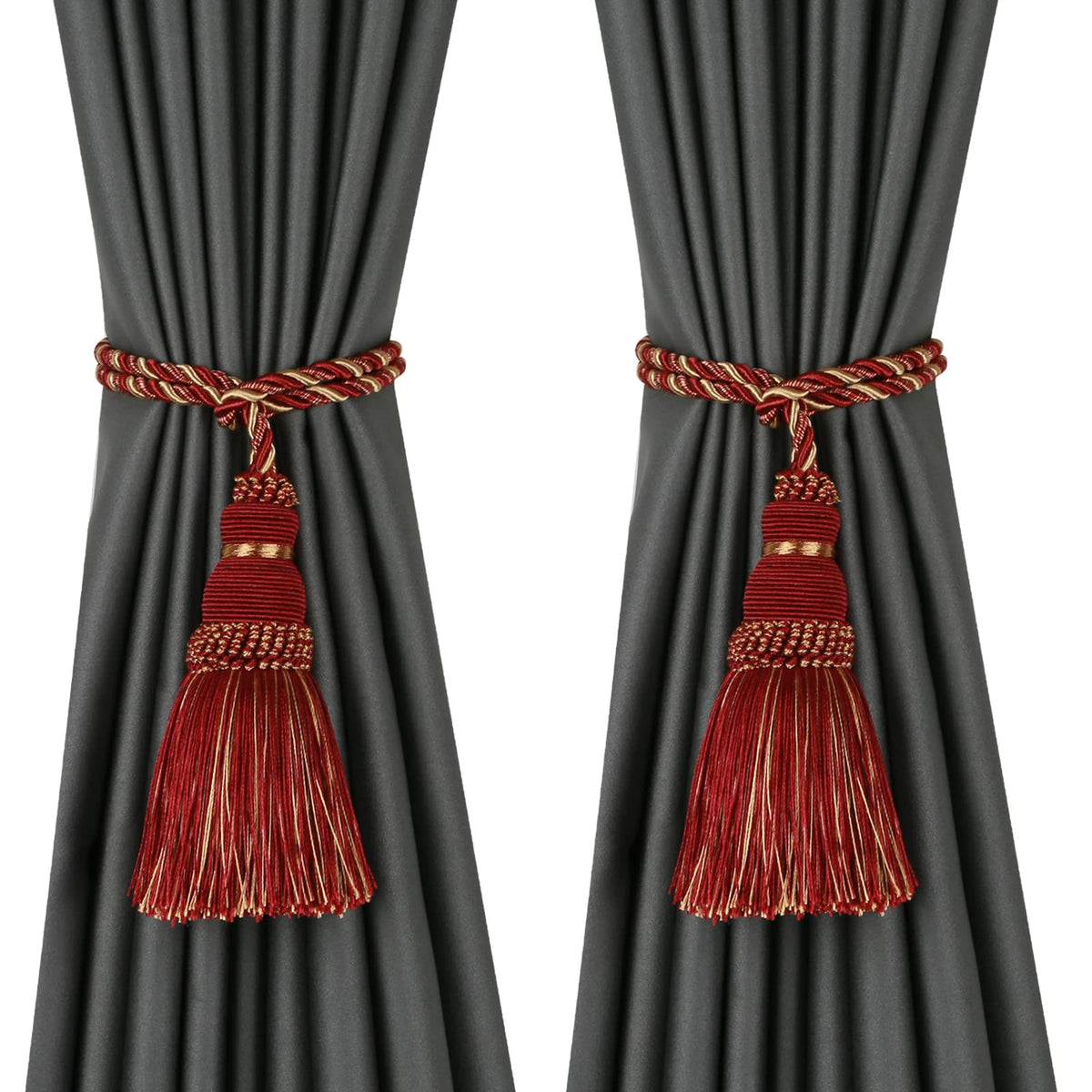 2 Pack Curtain Tie Backs Rope Tassels for Curtain Holdback