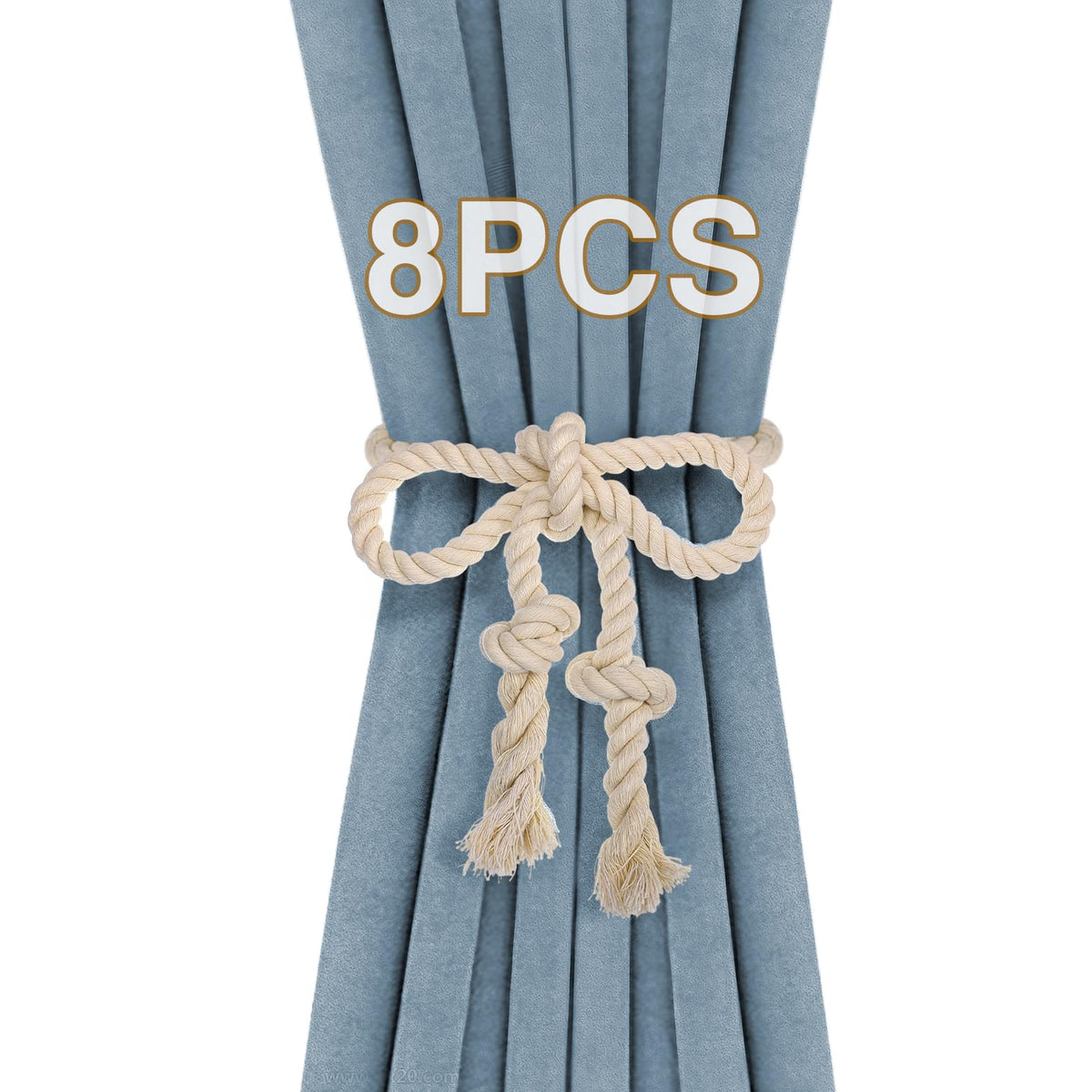Apipi 4 Pcs Hand Woven Curtain Tiebacks for Yard Garden Farmhouse Drapery