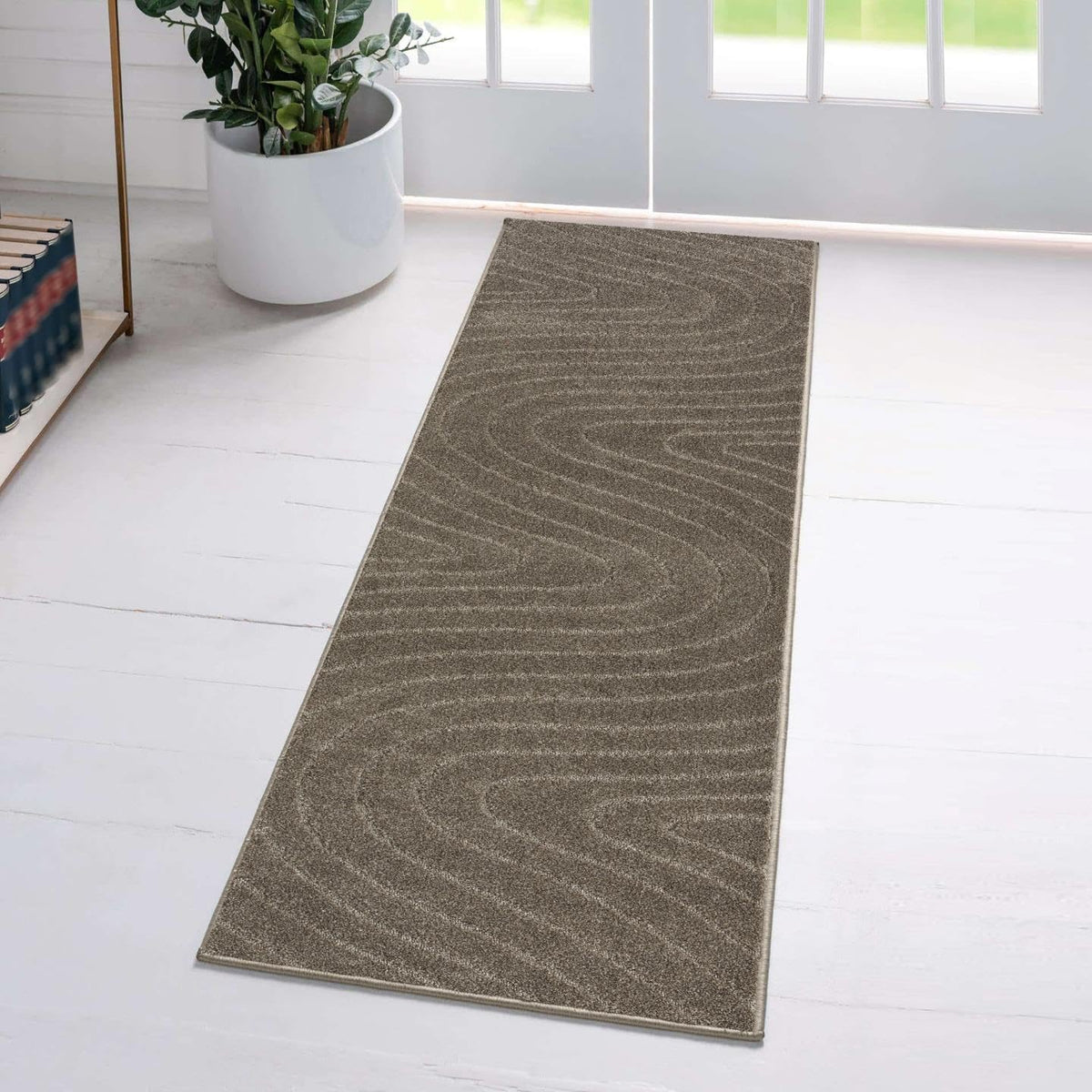 LUXE WEAVERS Modern Geometric Wave Cream 6x9 Area Rug