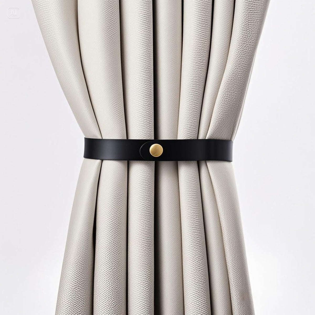 PU Leather Curtain Tie Backs, Ring Clips Curtain Holdabakcs Buckle for Window Draperies of Home Hotel Curtain Holders, Rope Decoration Creative Curtains Buckle Modern Minimalist Set of 2 (Dark Brown)