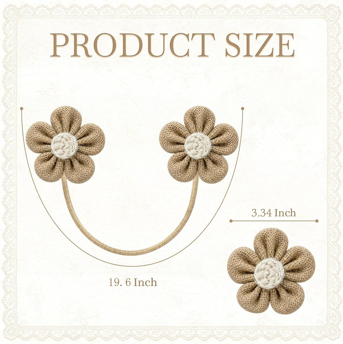 VIS'V Curtain Tiebacks, Twisted Boho Curtain Holdbacks, Khaki, 2 Pcs