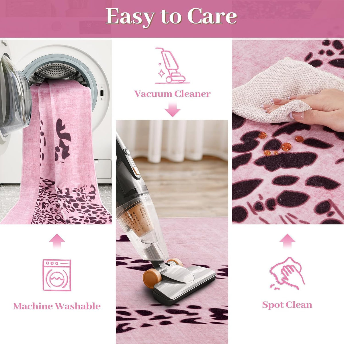 OJIA Leopard Print 5x7 Area Rugs for Living Room, Soft Carpet Washable Rugs