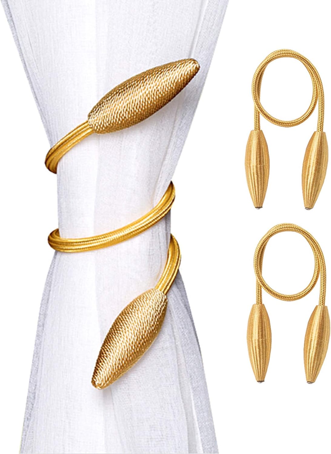Gold Curtain Holdbacks Decorative Curtain Tiebacks, Set of 2