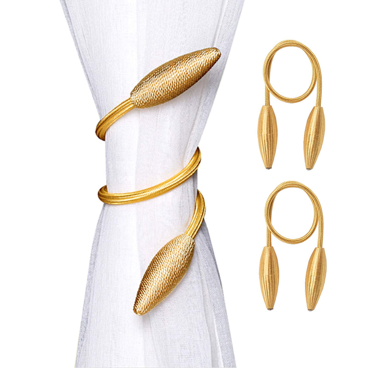 Gold Curtain Holdbacks Decorative Curtain Tiebacks, Set of 2