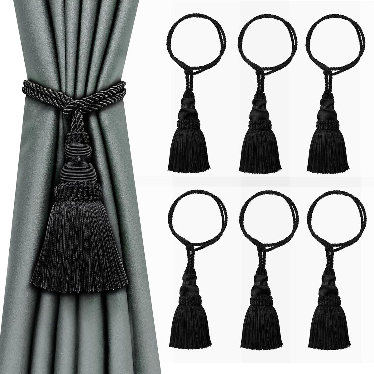 2 Pack Curtain Tie Backs Rope Tassels for Curtain Holdback