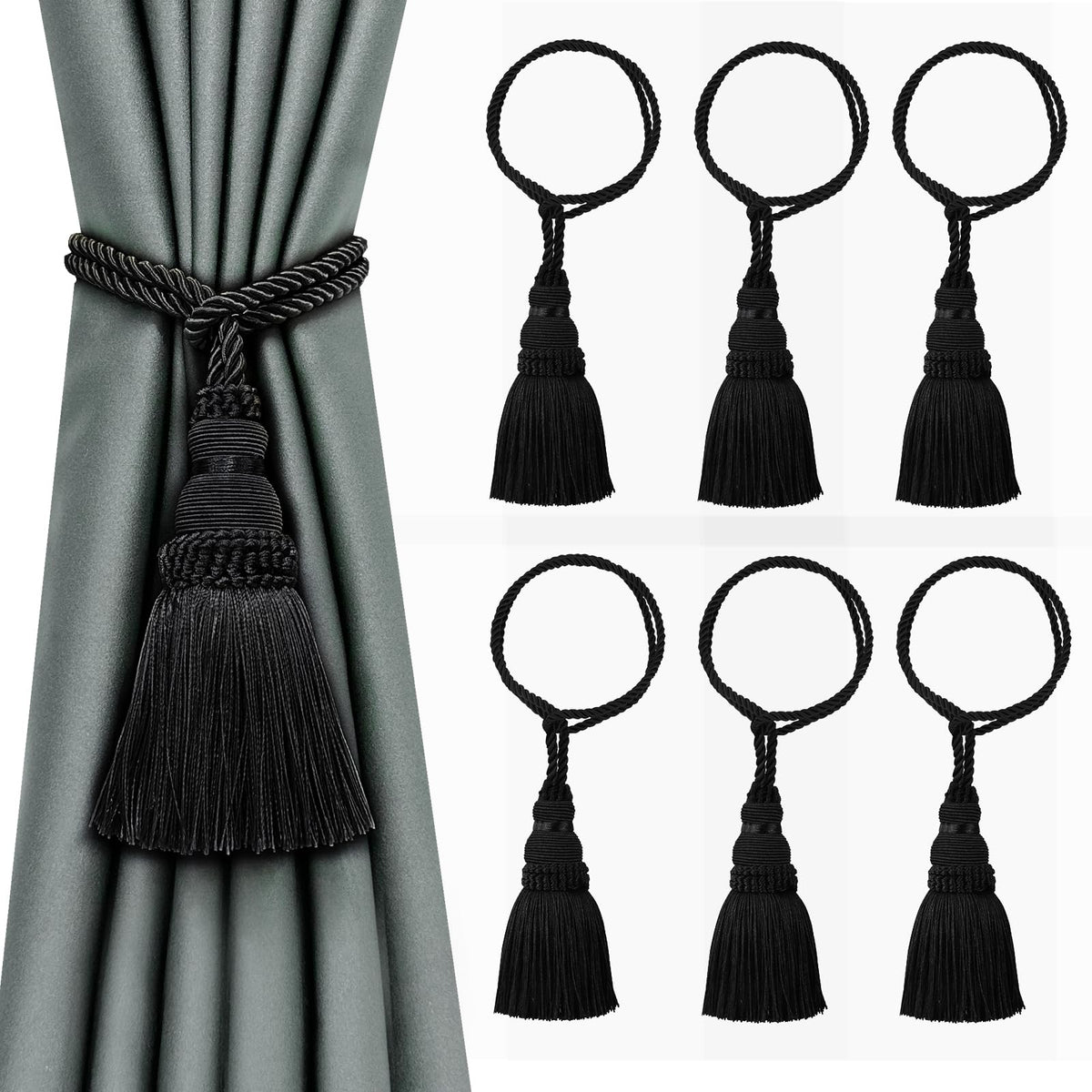 2 Pack Curtain Tie Backs Rope Tassels for Curtain Holdback