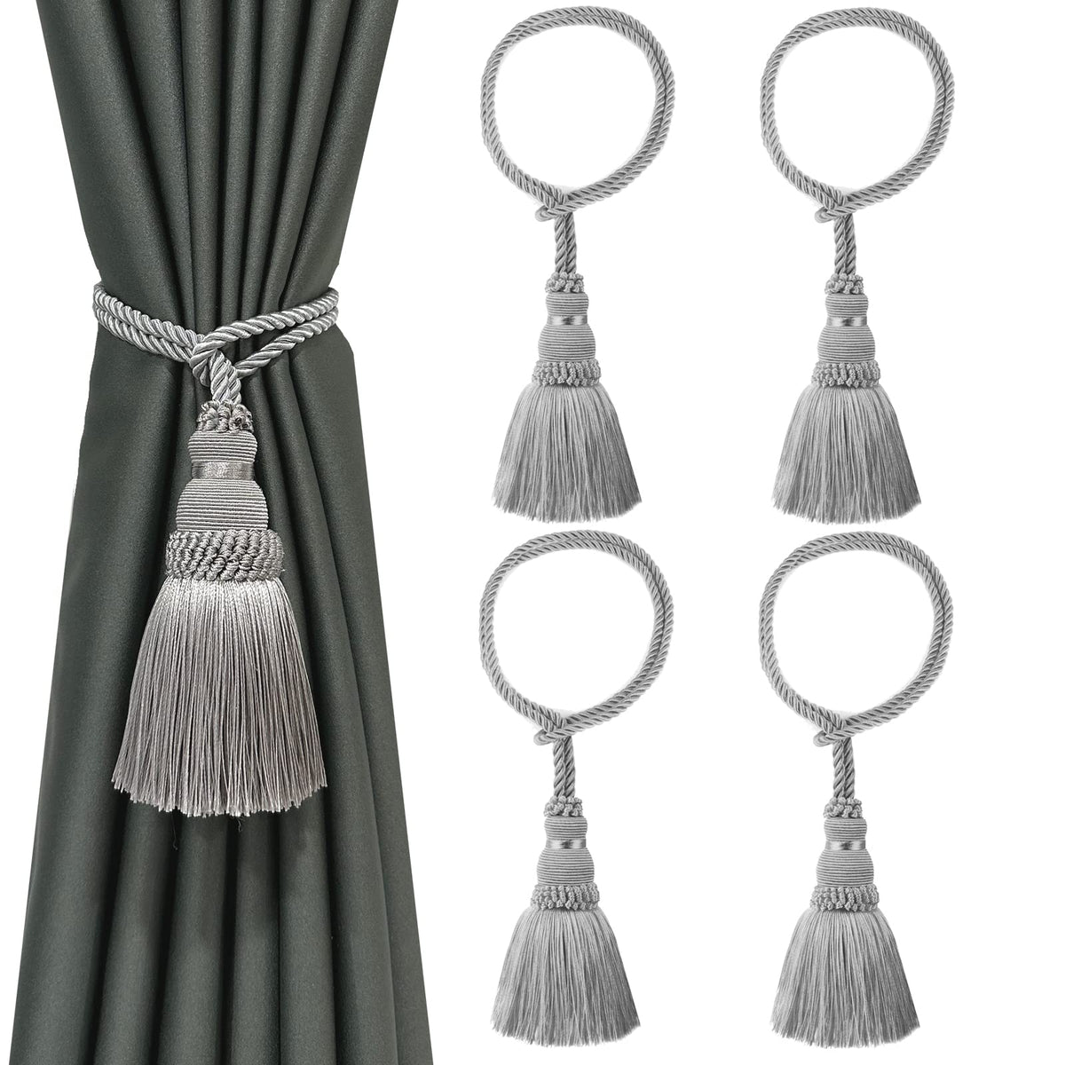 2 Pack Curtain Tie Backs Rope Tassels for Curtain Holdback