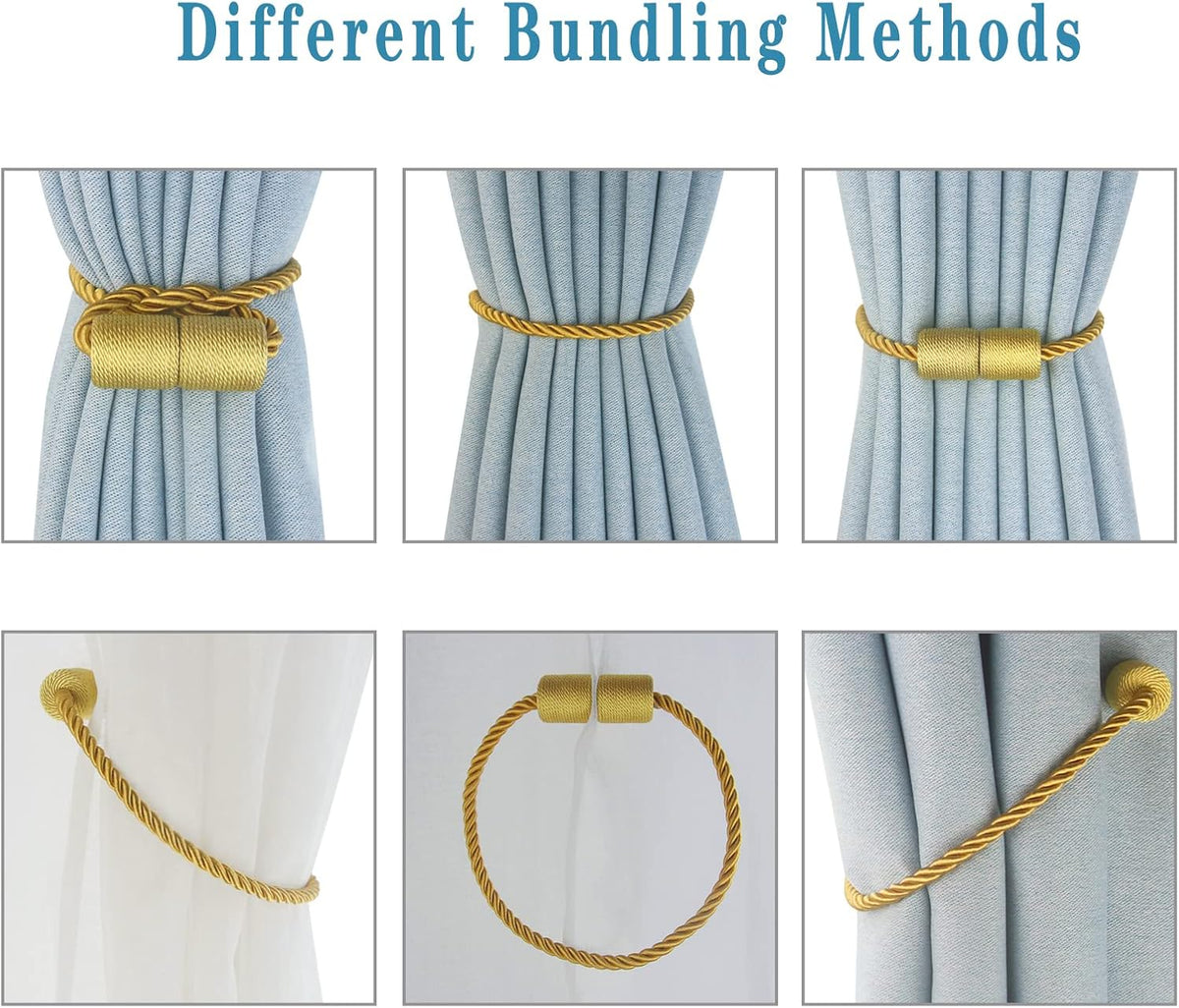 Magnetic Curtain Tiebacks Decorative Holdbacks Rope Tie Back Drapes Hangtty