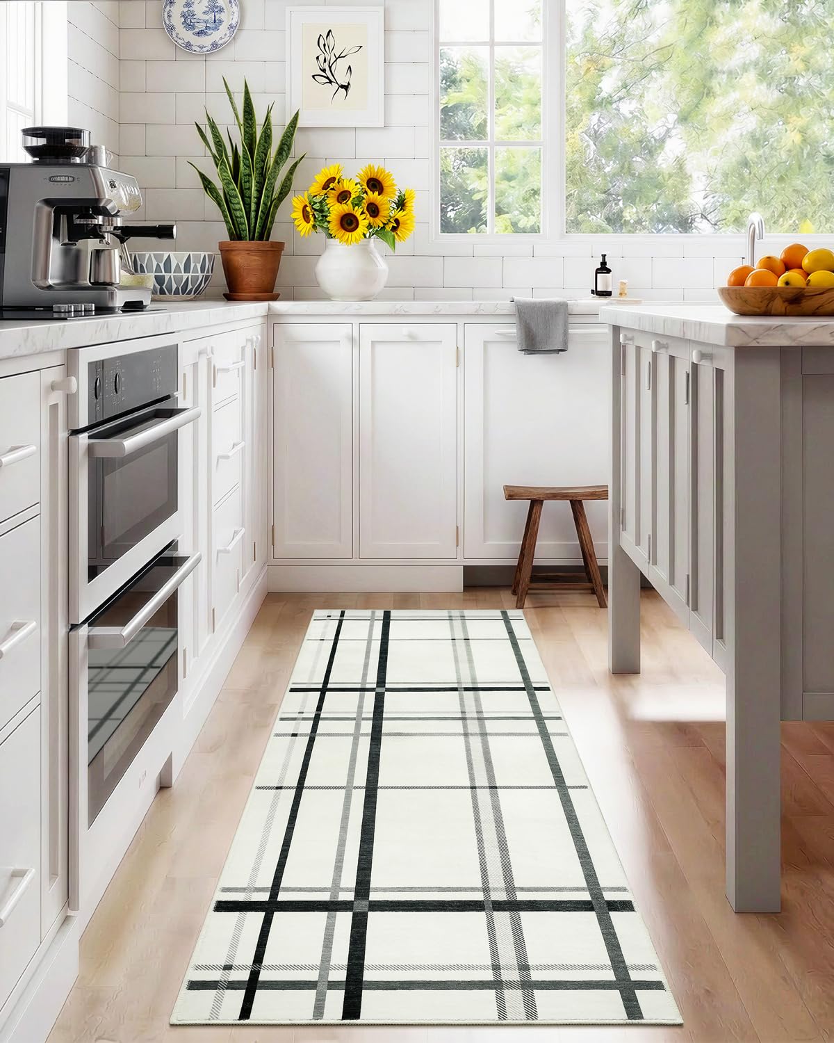 Terrug Multicolored Geometric Checkered Rug for Living Room, 5x7 Area Rugs
