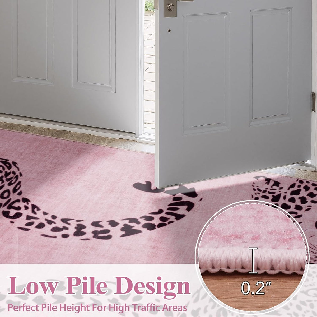 OJIA Leopard Print 5x7 Area Rugs for Living Room, Soft Carpet Washable Rugs