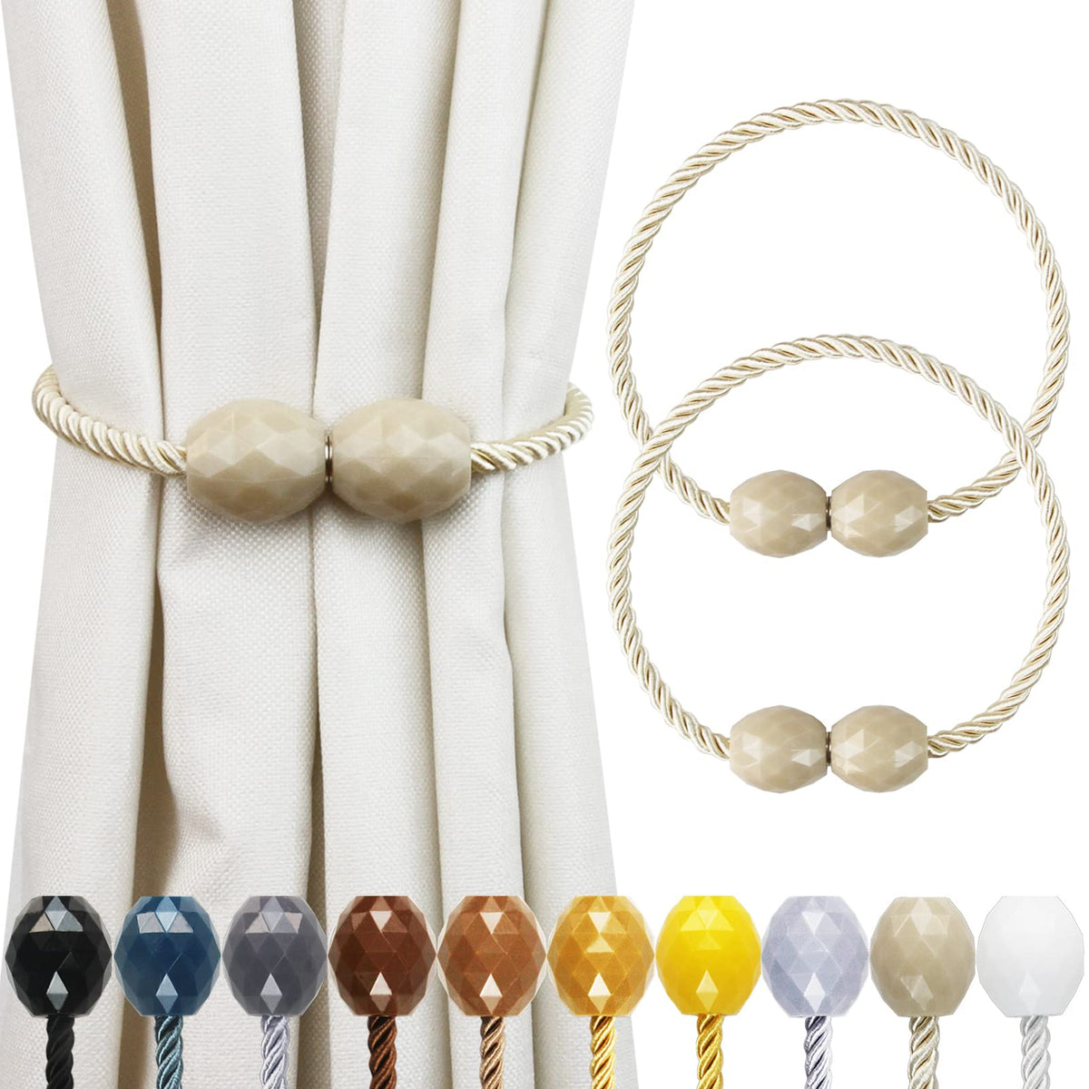 Strong Magnetic Curtain Tiebacks Decorative Rope Tie Backs Holdbacks Porlau