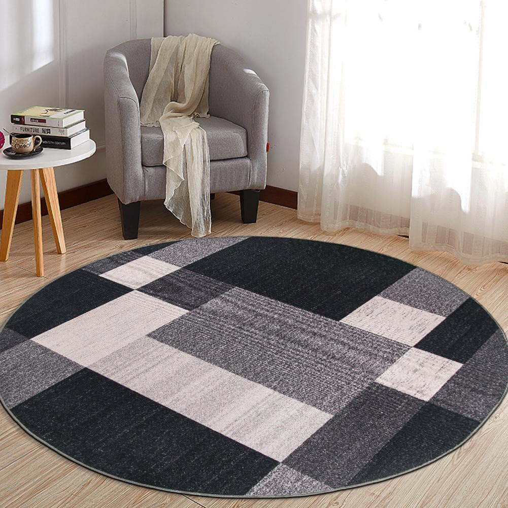 Rugshop Geometric Boxes Non-Slip Modern Area Rug Red 5'3" x 7'3"
