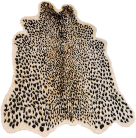 Seek4comfortable Leopard Print Rug Faux Cowhide Cheetah Skin Rug Home Decor