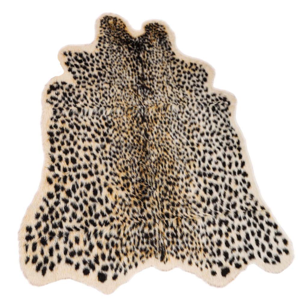 Seek4comfortable Leopard Print Rug Faux Cowhide Cheetah Skin Rug Home Decor