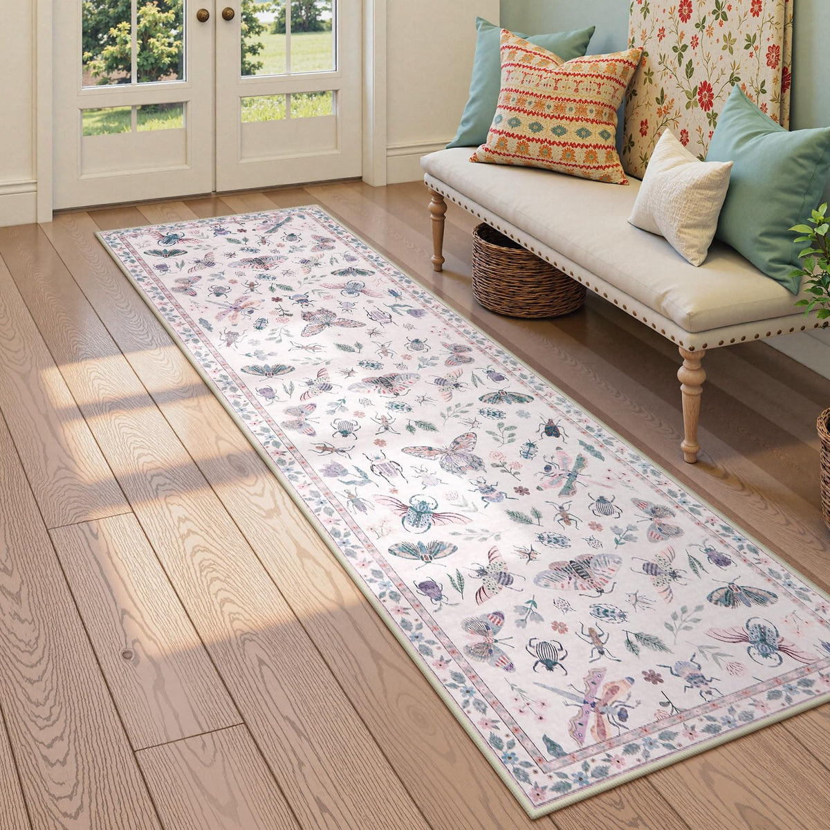 Lahome Insect 5x7 Area Rugs, Soft Bug Washable Rugs for Bedroom Living Room