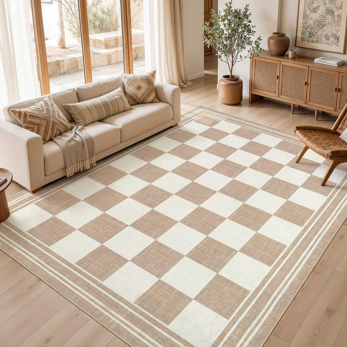 cotiled 6x9 Area Rugs for Living Room: Boho Washable Rug for Dining Room