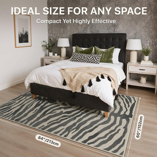 Bavni Zebra Print Rugs 5x7 Washable Area Carpet for Bedroom Living Room