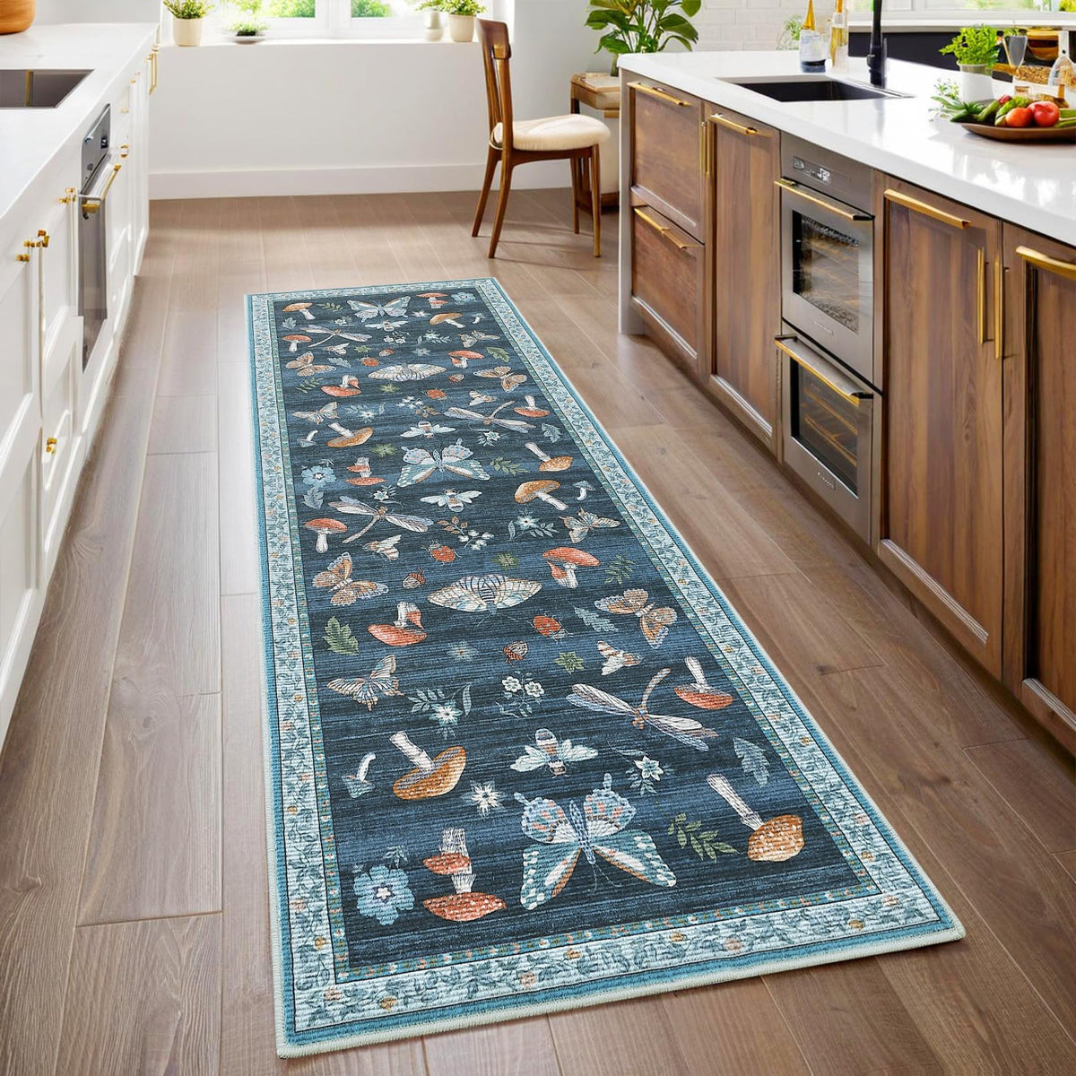ROYHOME Mushroom Insect Washable Rug 5x7 for Bedroom Living Room Brown