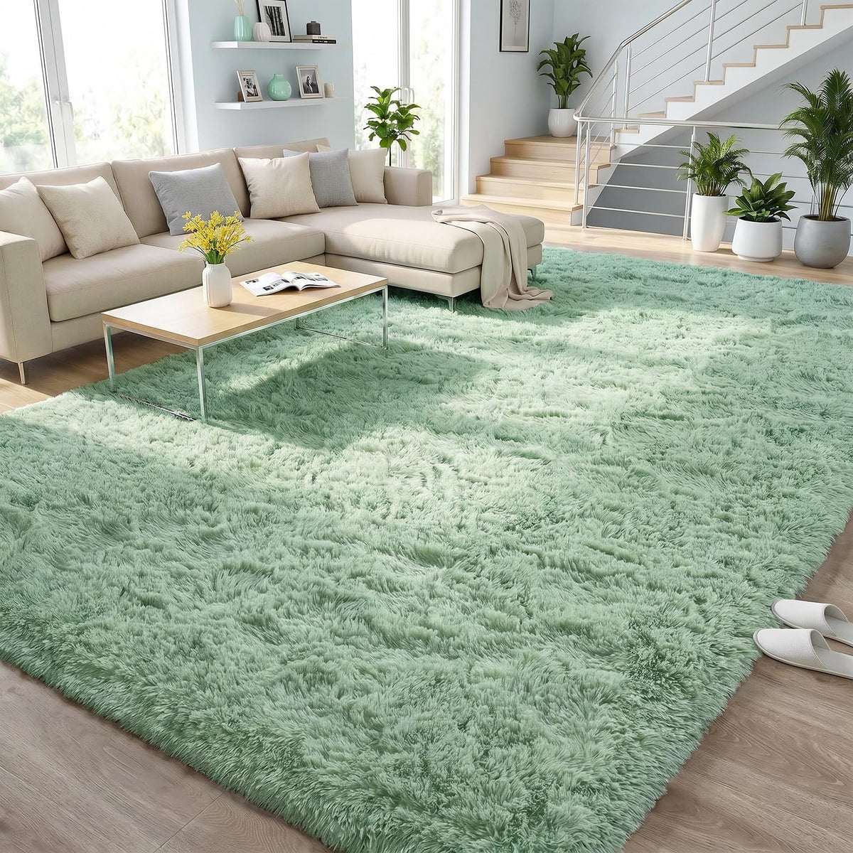 DweIke Fluffy Black White Rugs for Bedroom Living Room, 4x6 Feet Soft Plush Shaggy Cow Hide Print Girls Boys Kids Rug, Non-Slip and Machine Washable Carpet for Dorm Nursery Classroom Decor