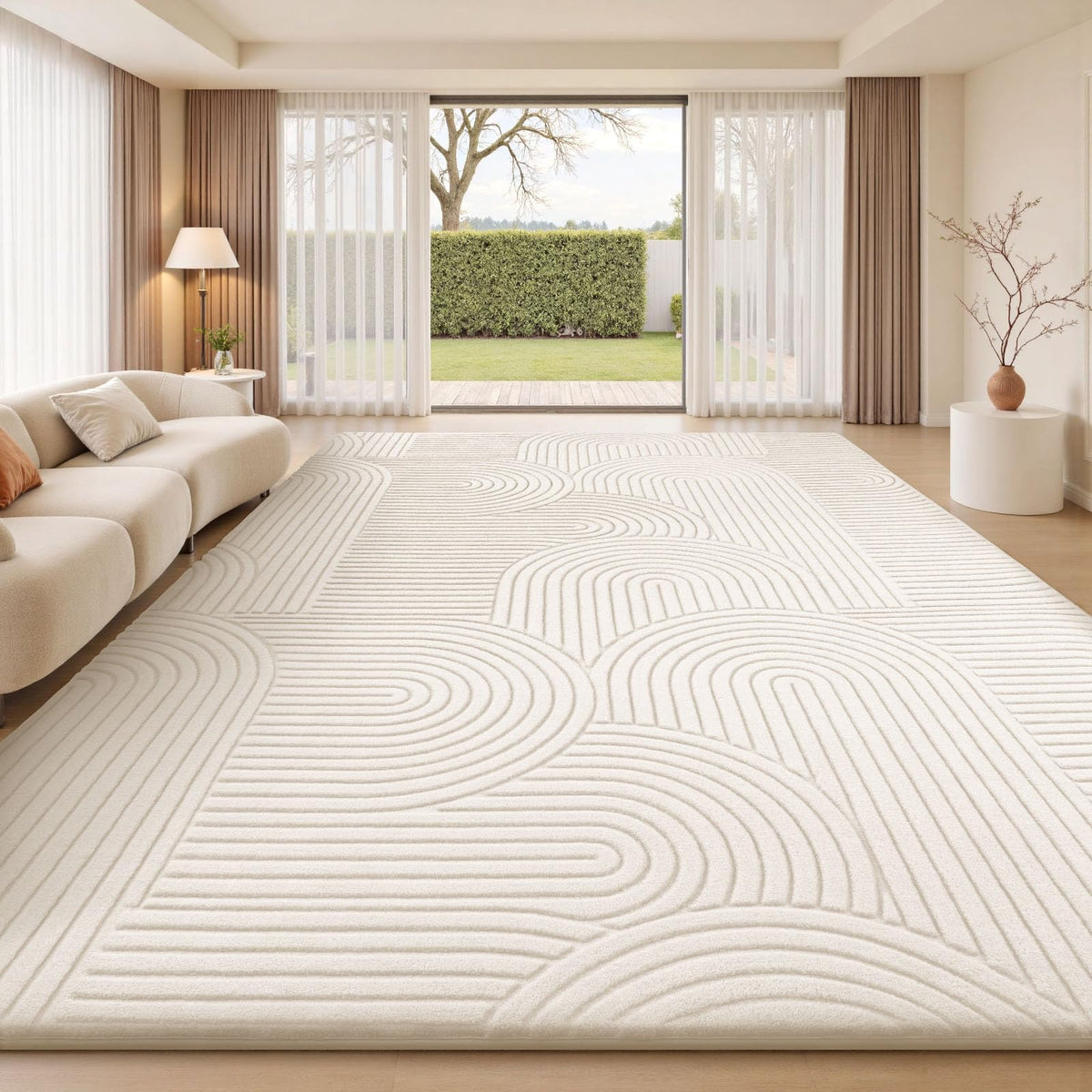 Sour Lemon Area Rugs 9x12 Living Room Bedroom, Grey Rug Large Carpet