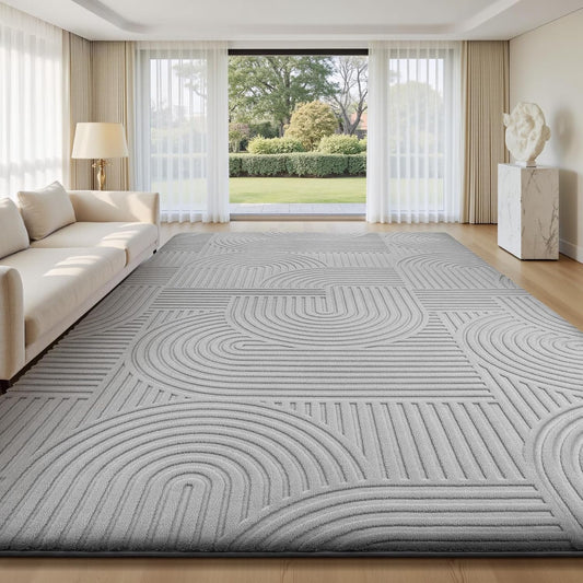 Sour Lemon Area Rugs 9x12 Living Room Bedroom, Grey Rug Large Carpet